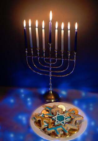 Hannukah Cookies and Menorah